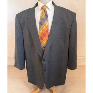 Warren Sewell Mens Sz 60R Big & Tall Blazer Gray Wool Blend Sport Coat Jacket